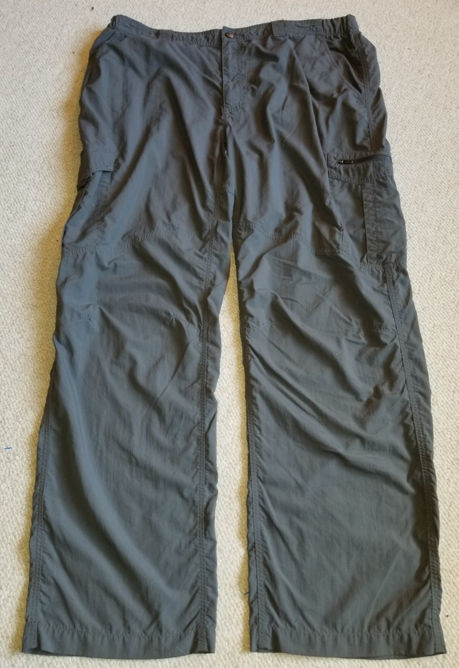 Mens Pants-COLUMBIA-gray nylon 'Omni Shield' cargo hiking outdoors-40x32